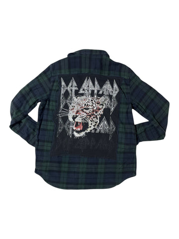 Def Leppard Navy Reworked Flannel